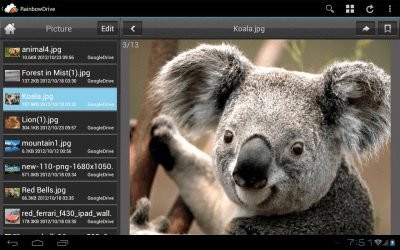 Screenshot of the application RainbowDrive - #6