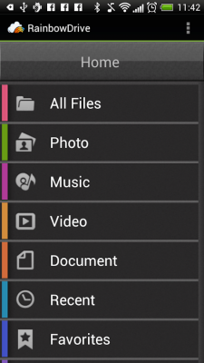 Screenshot of the application RainbowDrive - #9