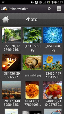 Screenshot of the application RainbowDrive - #12