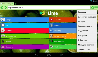 Screenshot of the application Lime 2: WEB Browser - #1