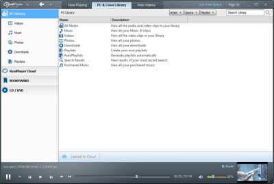 Screenshot of the application RealTimes (RealPlayer) - #3