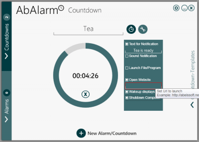 Screenshot of the application ABALARM - #4