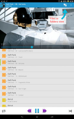 Screenshot of the application Music Folder Player (original) - #1