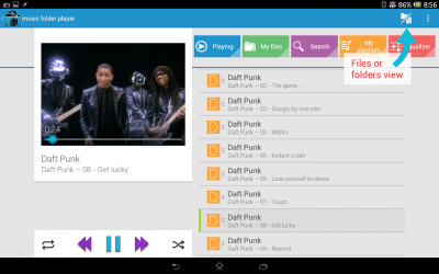 Screenshot of the application Music Folder Player (original) - #5