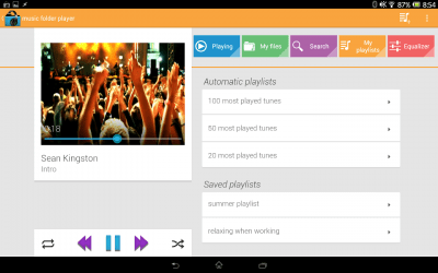 Screenshot of the application Music Folder Player (original) - #10