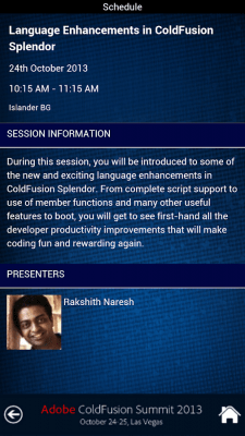 Screenshot of the application CFSummit2013 - #5