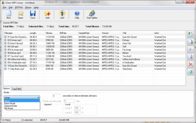 Screenshot of the application Direct MP3 Joiner - #1