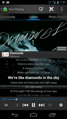 Screenshot of the application Motorola Music Player - #1