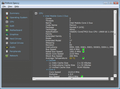 Screenshot of the application Speccy Portable - #2