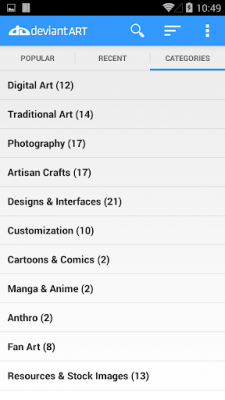 Screenshot of the application DeviantART Gallery - #11