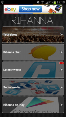 Screenshot of the application Rihanna Unofficial! - #1