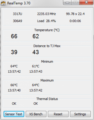 Screenshot of the application Real Temp - #1