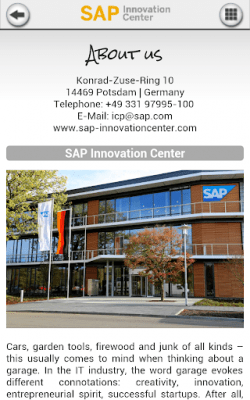 Screenshot of the application SAP Innovation Center - #2