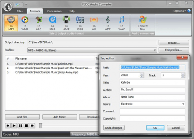 Screenshot of the application VSDC Free Audio Converter - #1