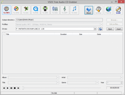 Screenshot of the application VSDC Free Audio Grabber - #1