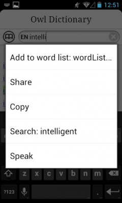 Screenshot of the application Multiple Dictionary - OwlDic - #1