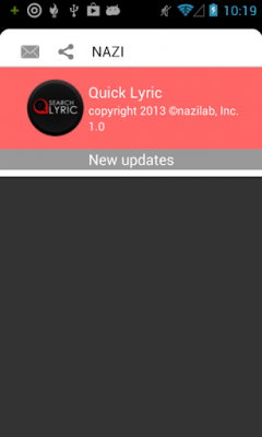 Screenshot of the application Lyric Search - #13