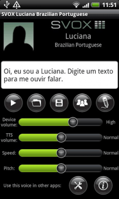 Screenshot of the application SVOX Br. Portug. Luciana Trial - #1