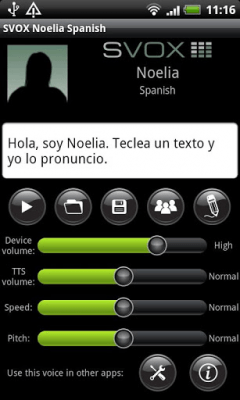 Screenshot of the application SVOX Spanish Noelia Trial - #3