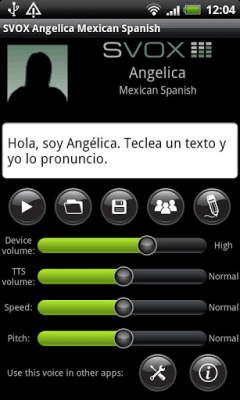 Screenshot of the application SVOX Mexican Angelica Trial - #3