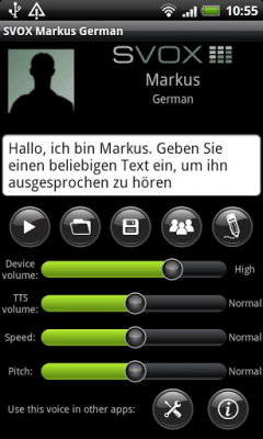 Screenshot of the application SVOX German Markus Trial - #1