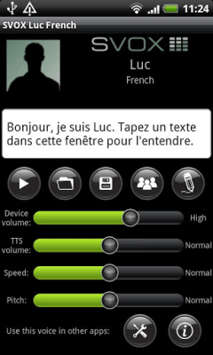 Screenshot of the application SVOX French Luc Trial - #3