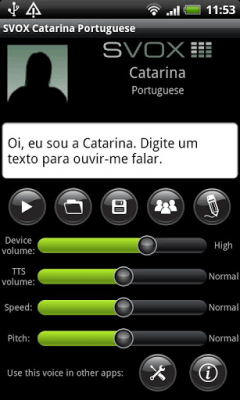 Screenshot of the application SVOX Portuguese Catarina Trial - #3