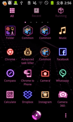 Screenshot of the application Cyber Pink GOLauncher EX Theme - #2