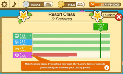 Screenshot of the application Tap Resort Party - #5