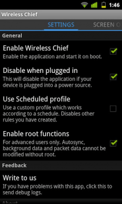 Screenshot of the application Wireless Power Chief - #1