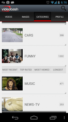 Screenshot of the application Videobash Funny Videos & Pics - #3