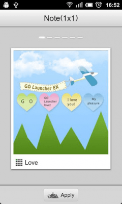 Screenshot of the application GO Note Widget Love Theme - #4