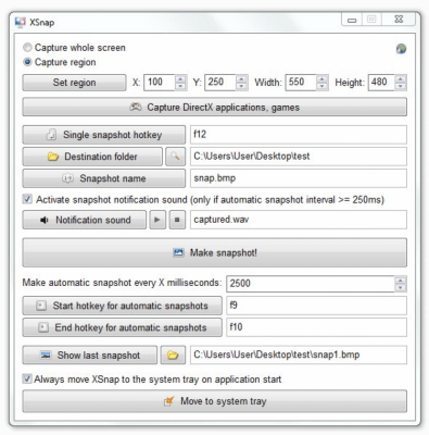 Screenshot of the application XSnap - #1