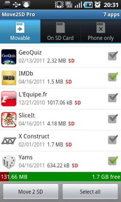 Screenshot of the application Move 2 SD - #3