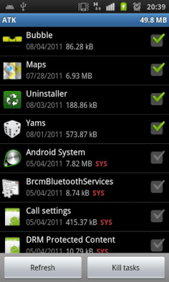 Screenshot of the application Android Task Killer Free - #1