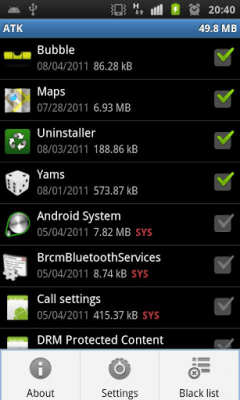 Screenshot of the application Android Task Killer Free - #4