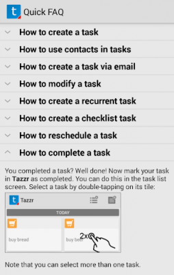 Screenshot of the application Tazzr personal assistant - #1