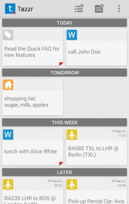 Screenshot of the application Tazzr personal assistant - #8