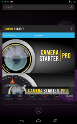 Screenshot of the application Camera Starter - #1