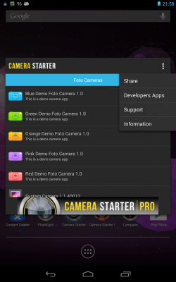 Screenshot of the application Camera Starter - #2