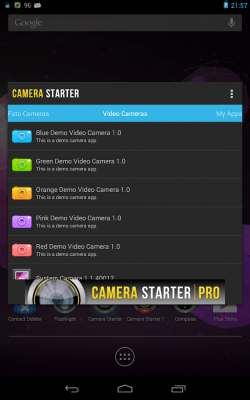 Screenshot of the application Camera Starter - #3