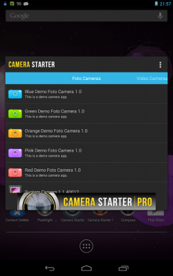 Screenshot of the application Camera Starter - #4