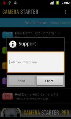 Screenshot of the application Camera Starter - #6