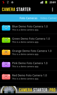 Screenshot of the application Camera Starter - #10