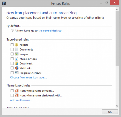 Screenshot of the application Fences - #4