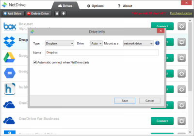 Screenshot of the application NetDrive - #2