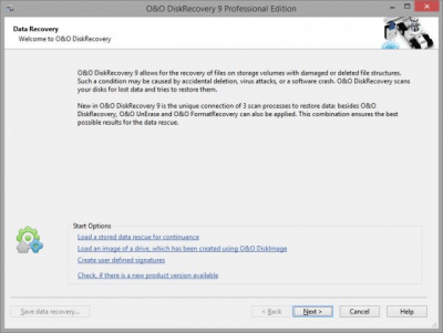 Screenshot of the application O&O DiskRecovery - #1