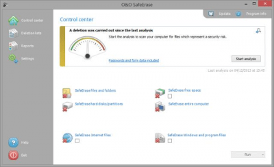 Screenshot of the application O&O SafeErase Professional Edition - #1