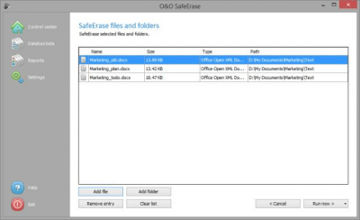 Screenshot of the application O&O SafeErase Professional Edition - #3