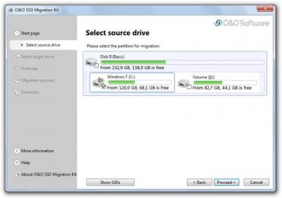 Screenshot of the application O&O SSD Migration Kit - #1